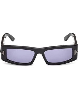 Tom Ford Icon Zonnebril Met Rechthoekig Montuur - Wit