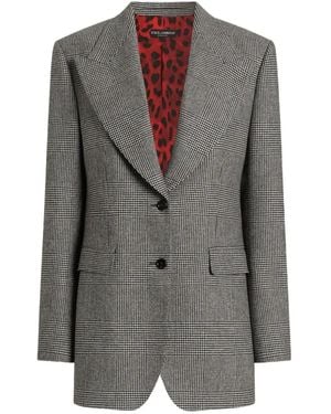 Dolce & Gabbana Karierte Glen Flanelljacke - Grau