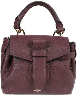 Lancel Leather Top-Handle Shoulder Bag - Purple