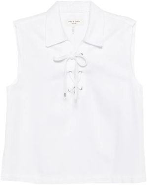 Rag & Bone Fiona Top Met Veters - Wit
