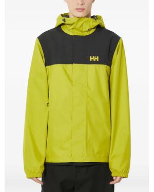 Helly Hansen Vancouver Hooded Colour-Block Rain Jacket - Yellow