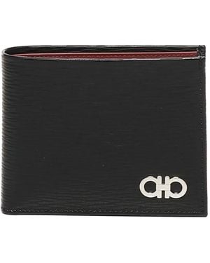 Ferragamo Gancini-Logo Leather Wallet (Set Of Three) - Black