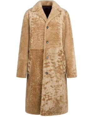 Tod's Button Shearling Coat - Natural