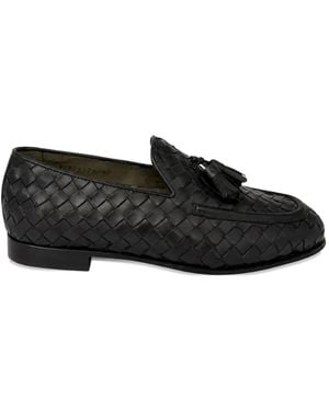 Franzese Collection Woven Tassel Loafers - Black