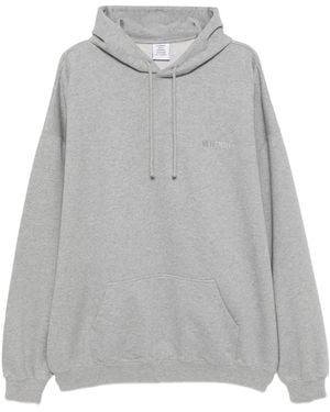 Vetements Logo-Embroidered Hoodie - Grey