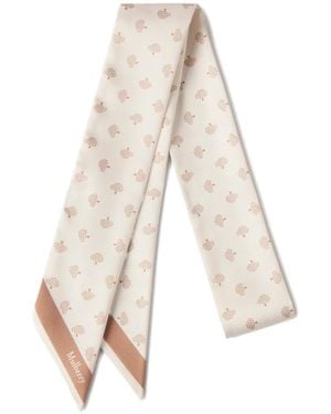 Mulberry Fular Con Estampado De Árboles - Blanco