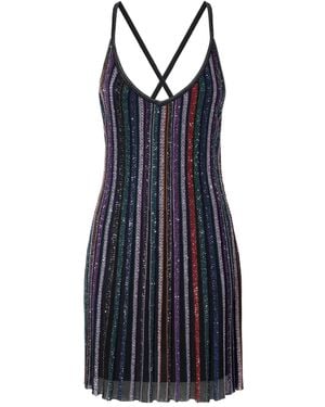 Missoni スパンコールストライプ ミニドレス - ブルー