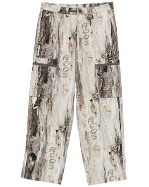 RC Outdoor Supply Lassen Tree-Bark-Print Cargo Trousers - White