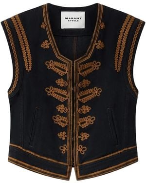 Isabel Marant Edmee Denim Vest - Black