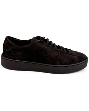 Fabiano Ricci Suede Lace-Up Sneakers - Black