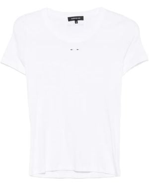 Barbara Bui Stud-Embellished Ribbed T-Shirt - White