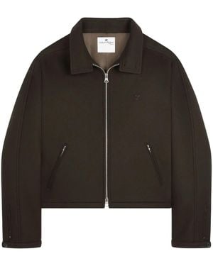 Courreges Logo-Patch Wool Jacket - Black