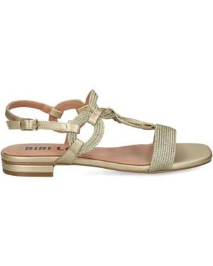 Bibi Lou Leather Flat Sandals - Metallic