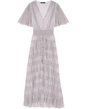 Maje Metallic Ruffled Dress
