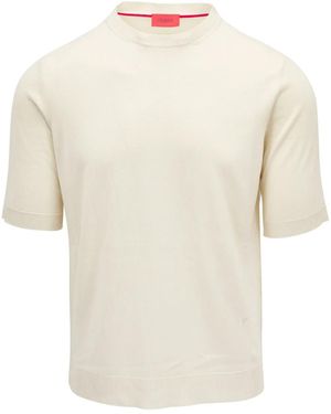 Isaia T-Shirt A Maglia Fine - Neutro