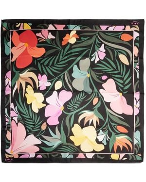 Lancel Reve De Fleurs Silk Scarf - Black