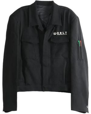 Doublet Logo-Print Panelled Jacket - Black