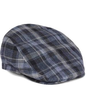 Lock & Co. Hatters Grosvenor Check Flat Cap - Blue