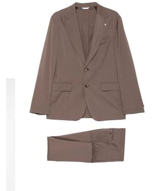 Manuel Ritz Single-Breasted Two-Piece Suit - Brown