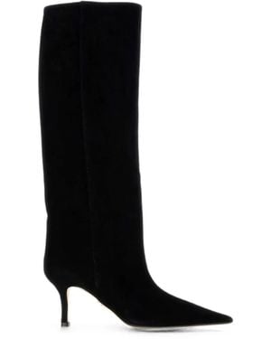 Gucci Suede Pointed-Toe Boots - Black