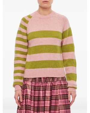 Molly Goddard Striped raglan-sleeve sweater - Pink