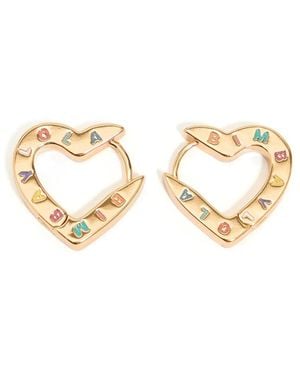 Bimba Y Lola Heart Hoop Earrings - Metallic