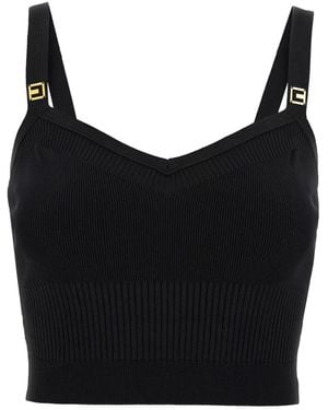 Elisabetta Franchi Sweetheart-Neckline Top - Black