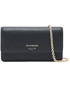 Emporio Armani レザー ショルダーバッグ - グレー