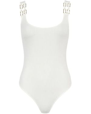 Aubade Ribbed-Knit Scoop-Neck Bodysuit - White
