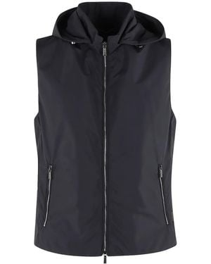 Moorer Zip-Up Gilet - Black