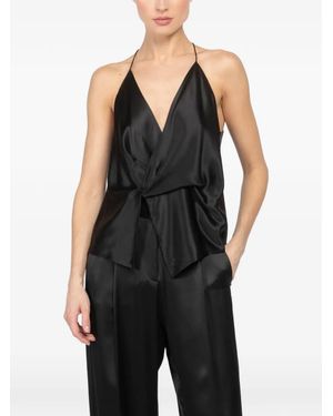 The Sei Twisted Cami Top - Black