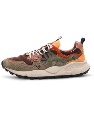 Flower Mountain Yamano 3 Paneled Sneakers - Brown