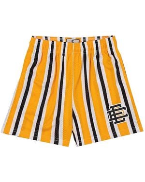 Eric Emanuel Ee Basic Striped Mesh-Effect Shorts - White