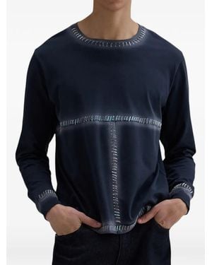 Eckhaus Latta Lapped Long-Sleeve T-Shirt - Blue
