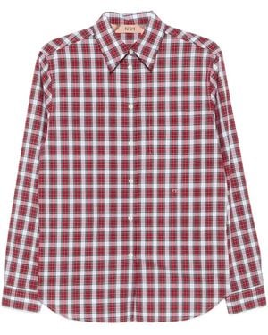 N°21 Check-Pattern Button-Down Shirt - Red