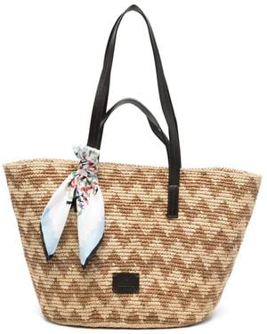 Missoni Bolso Shopper Con Ribete De Zigzag - Neutro