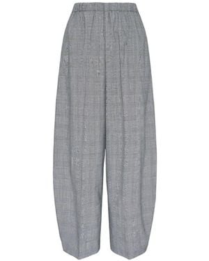 Enfold Checked Cocoon Trousers - Grey