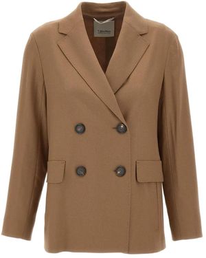 Max Mara Double-Breasted Peak-Lapels Blazer - Brown