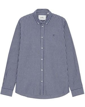 Les Deux Striped Button-Down Shirt - Blue