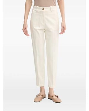 Benetton Button-Up Slim-Fit Trousers - Natural