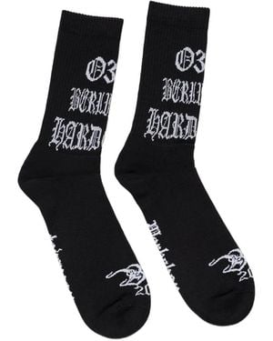 032c Chaussettes À Logo Imprimé - Noir