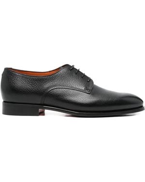 Santoni Leather Derby Shoes - Black