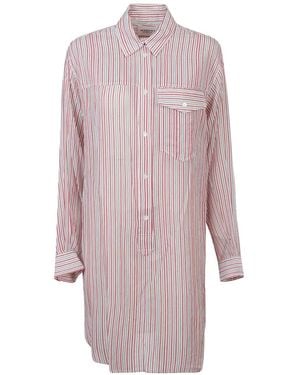 Isabel Marant Striped Chest-Pocket Dress - Pink