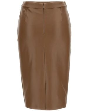 Irie High-Waisted Midi Pencil Skirt - Brown