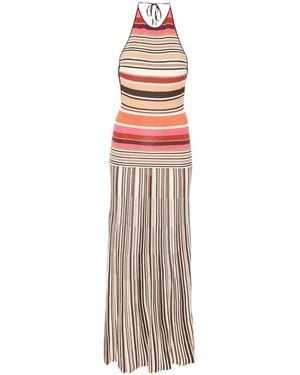 Faithfull the Brand Maretta Striped Halterneck Dress - White