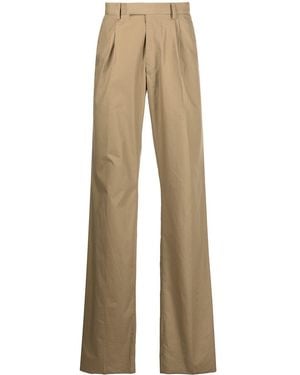 Amiri Box-Pleat Straight-Leg Trousers - Natural