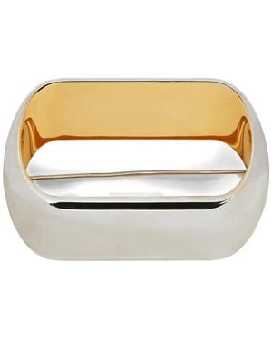 Jil Sander Two-Tone Brooch - White