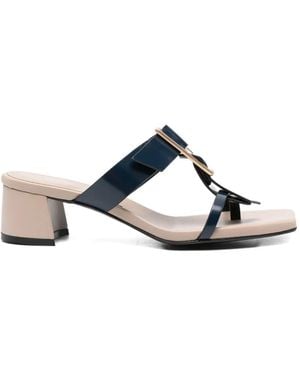 DONNARì Sandales En Cuir À Boucles - Blue