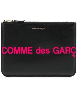 Comme des Garçons Logo-Print Leather Wallet - White