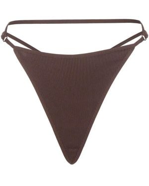 ANDREADAMO Strap-Detailing Ribbed Thongs - Purple